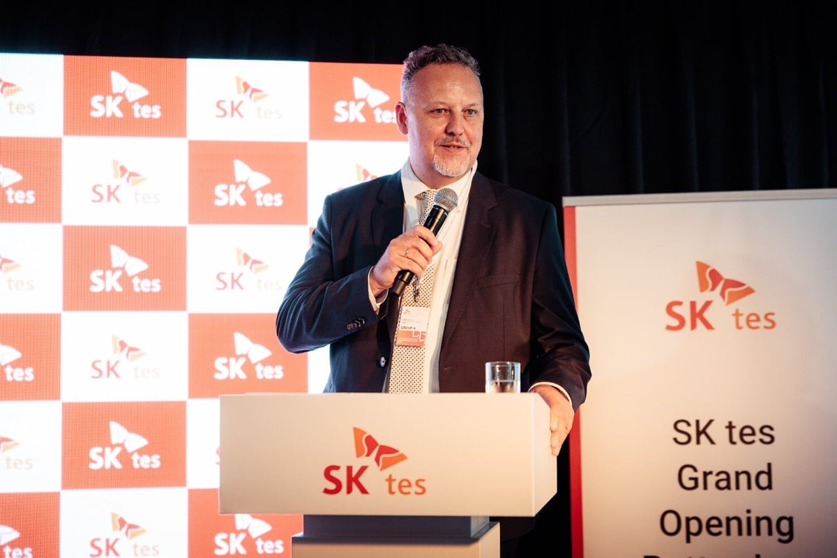 SK tes COO Thomas Holberg speaks at Rotterdam Battery Recycling Facility Opening